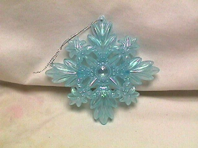 Beautiful Acrylic BLUE Iridescent SNOWFLAKE Christmas Ornament 5