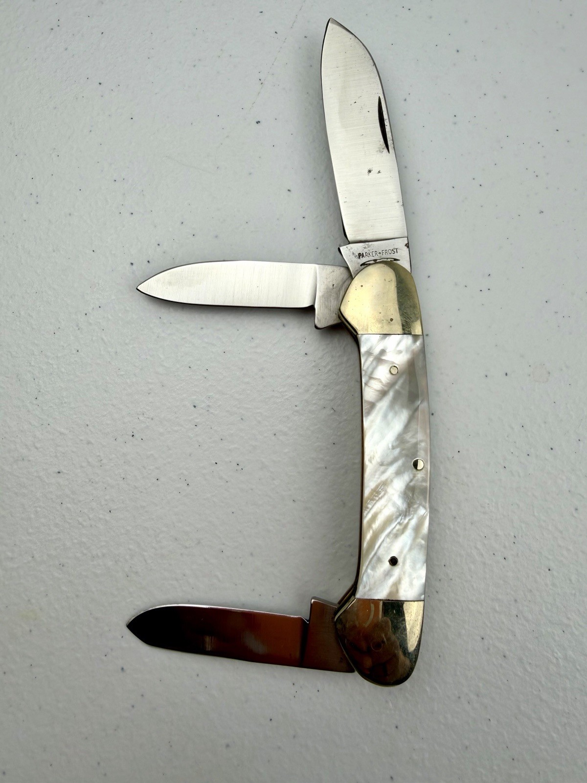 Vintage Parker Frost Rodgers Wostenholm MOP Canoe Knife Vintage Parker Frost Rodgers Wostenholm MOP Canoe Knife