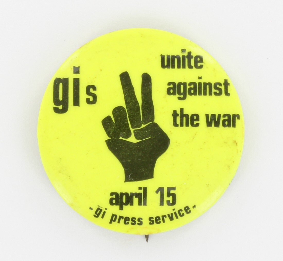 GI Underground Press 1967 Rare Soldier Protest Button, Unite Against Vietnam War GI Underground Press 1967 Rare Soldier Protest Button, Unite Against Vietnam War