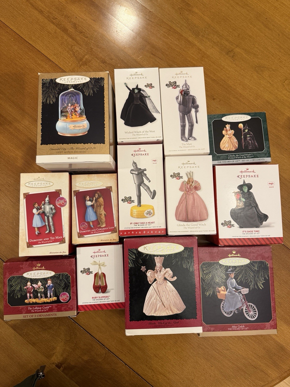 Hallmark Keepsake Wizard Of Oz Ornament Lot 13 Boxes Glinda Witch Tin Man