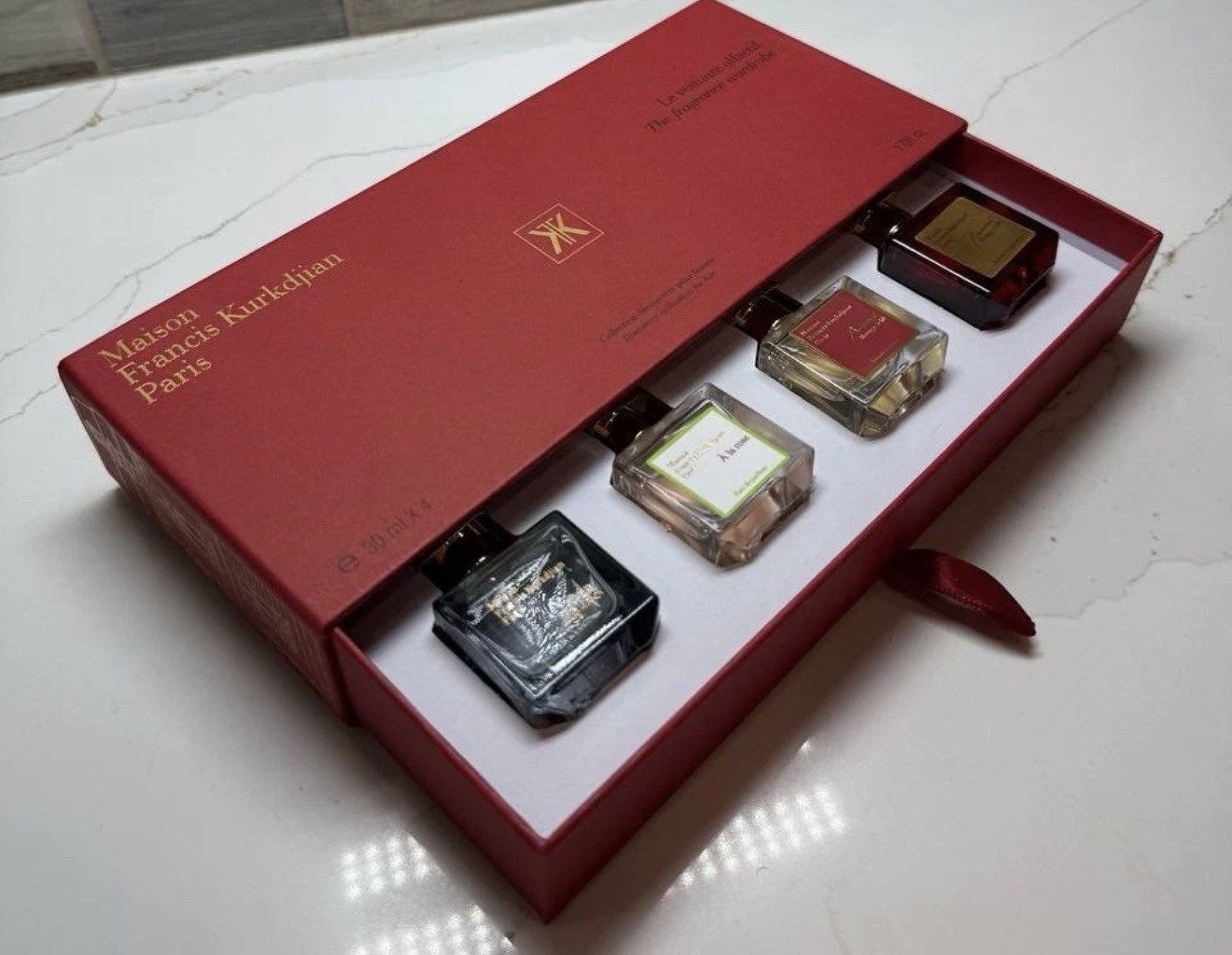 Maison Francis Kurkdjian Paris Perfume Collection Miniature Set in Red Box Maison Francis Kurkdjian Paris Perfume Collection Miniature Set in Red Box
