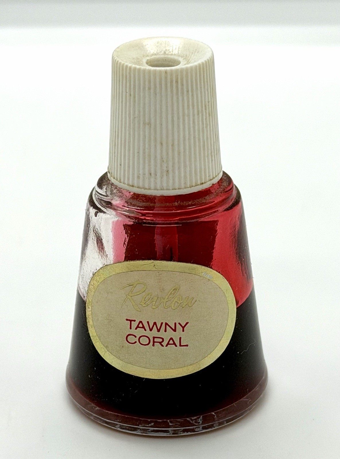 Vintage Revlon Tawny Coral Nail Polish 1/2 Fl Oz Bottle 1/2 Full 50s 60s RARE Vintage Revlon Tawny Coral Nail Polish 1/2 Fl Oz Bottle 1/2 Full 50s 60s RARE