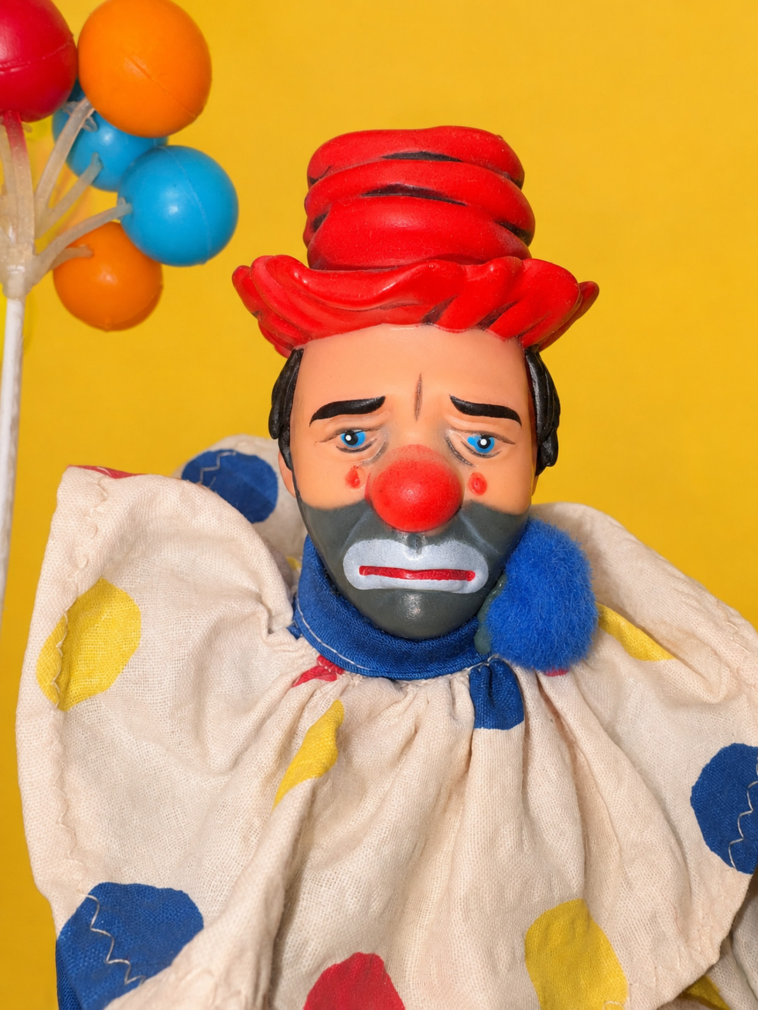 Vtg Hobo Sad Clown Shelf Sitter Knee Hugger Balloon Doll Kitsch 1950s Circus Vtg Hobo Sad Clown Shelf Sitter Knee Hugger Balloon Doll Kitsch 1950s Circus