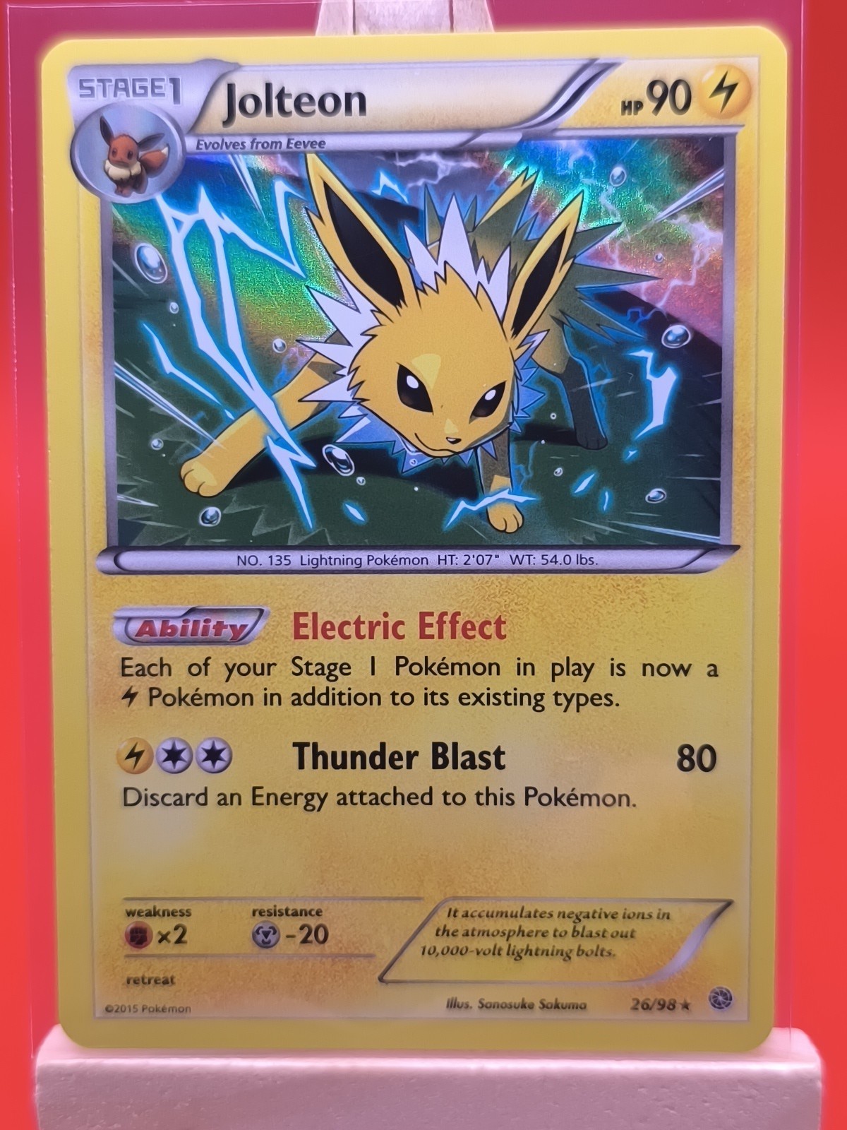 Jolteon 26/98 X & Y Ancient Origins Holo Rare Pokemon Card Jolteon 26/98 X & Y Ancient Origins Holo Rare Pokemon Card