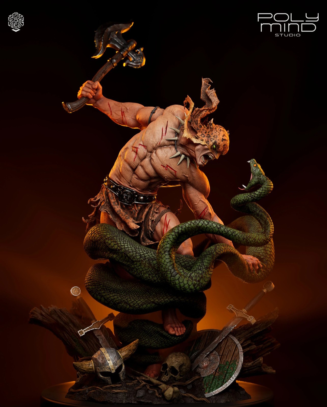 Jaguar God | 1/6 Scale UNPAINTED Resin Kit | Serpent Duel Statue Jaguar God | 1/6 Scale UNPAINTED Resin Kit | Serpent Duel Statue