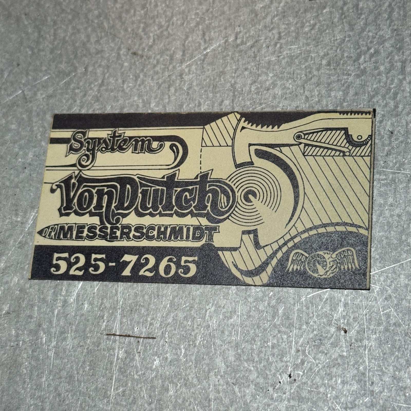 Vintage VON DUTCH System Business Card Vintage VON DUTCH System Business Card