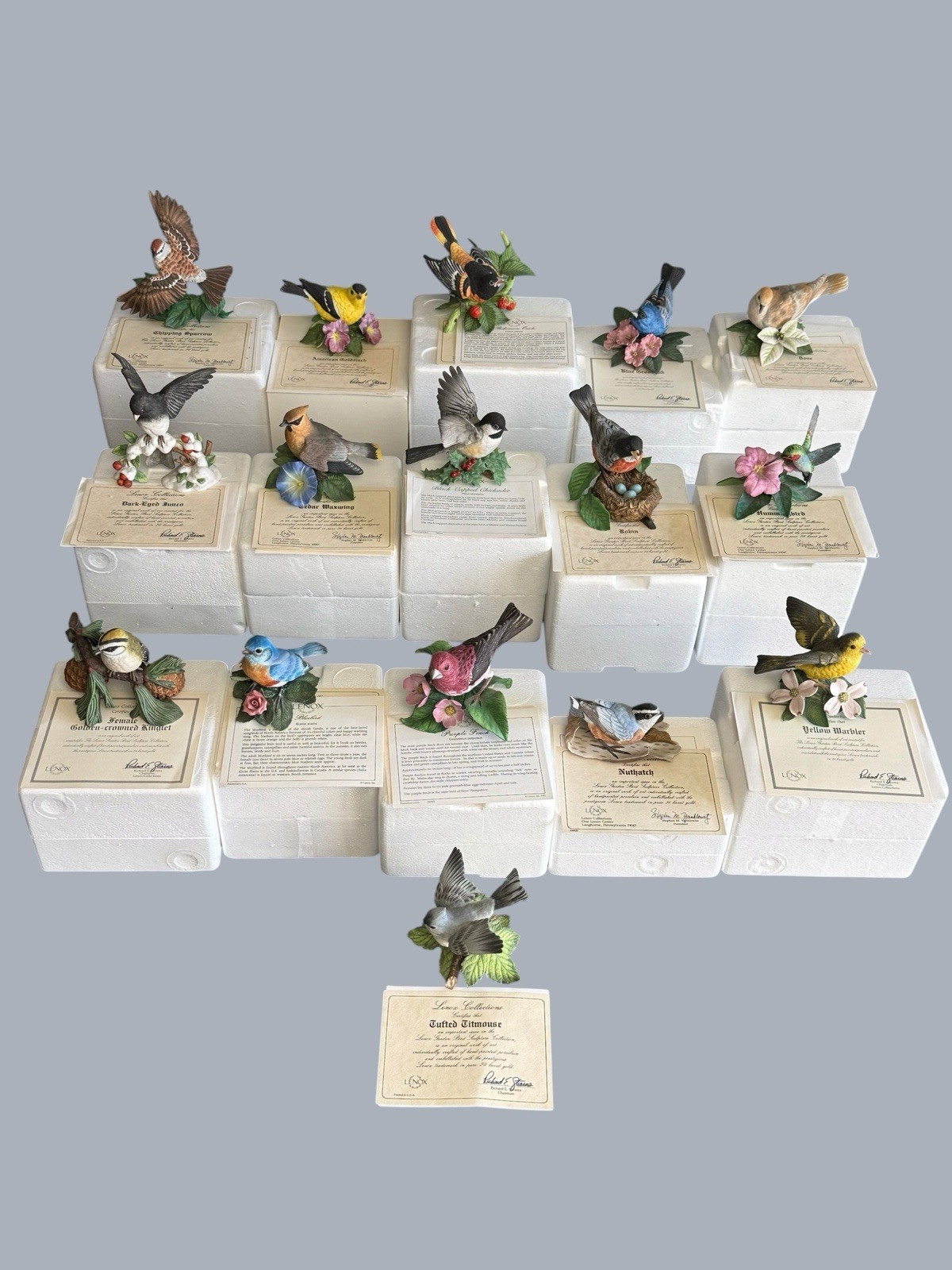 Lot of 16 Lenox Garden Birds Collection Porcelain Birds Mint All In Boxes Papers Lot of 16 Lenox Garden Birds Collection Porcelain Birds Mint All In Boxes Papers