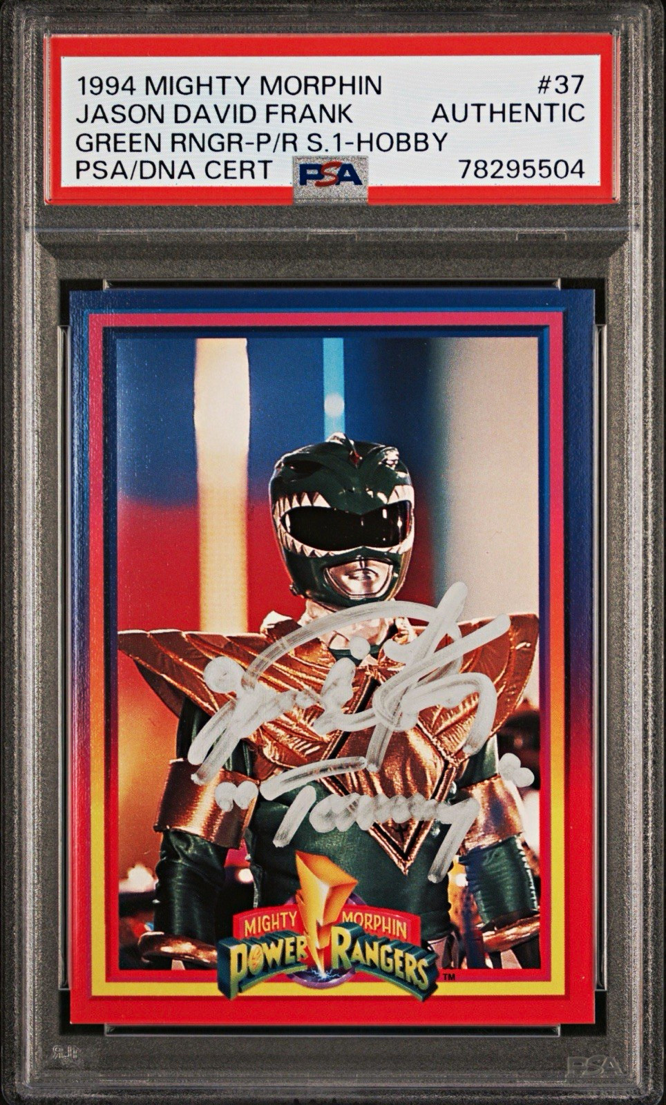 1994 Power Rangers Green Ranger ROOKIE Auto JASON DAVID FRANK PSA AUTH RARE #37 1994 Power Rangers Green Ranger ROOKIE Auto JASON DAVID FRANK PSA AUTH RARE #37