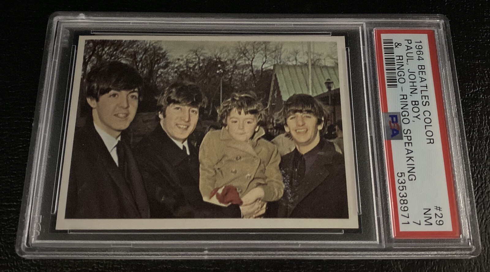 John Lennon Ringo Starr Rookie Card 1964 Beatles Color PSA 7 #29 Topps Rock 60s
