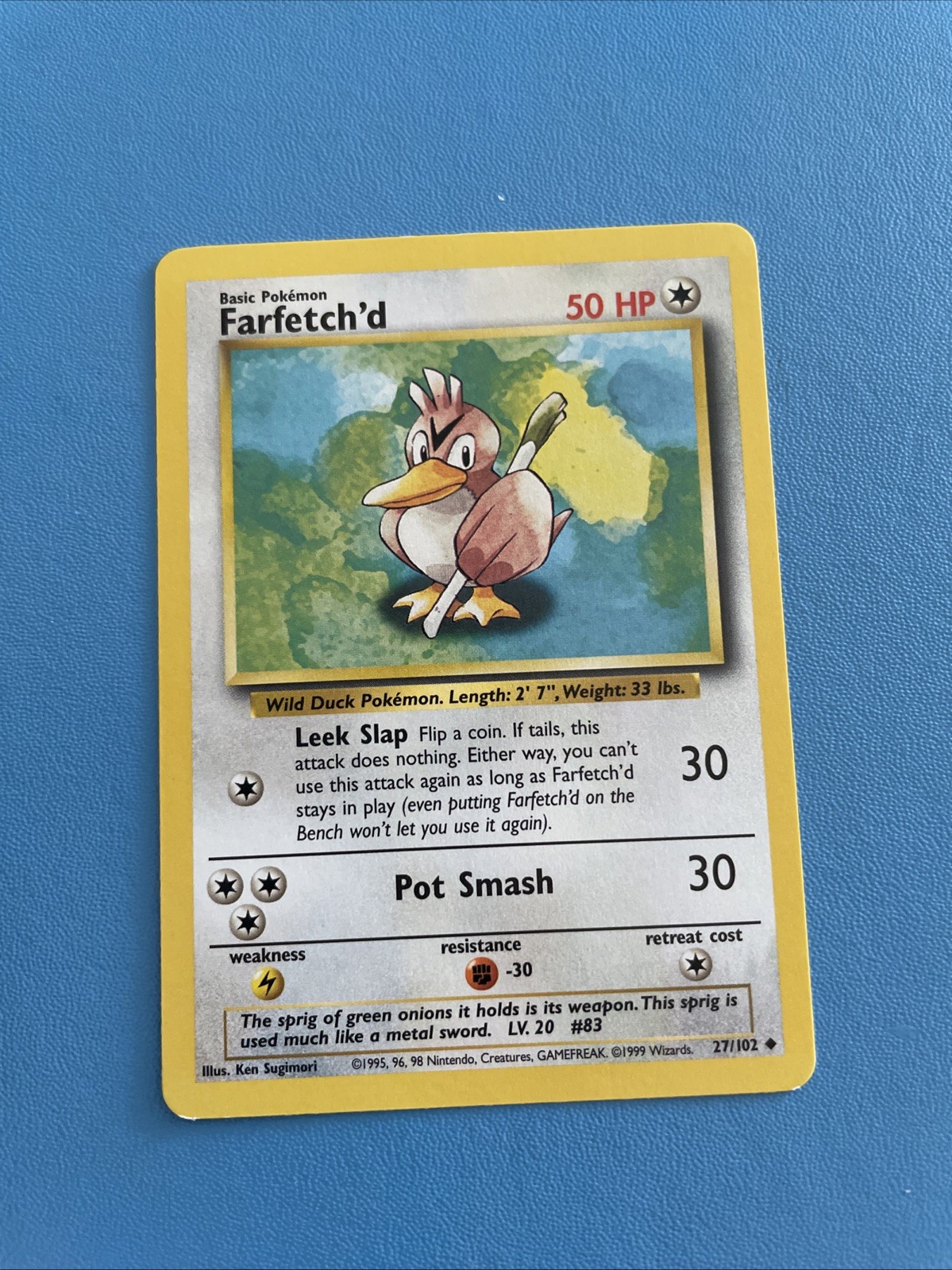 Pokémon TCG Base Set Farfetch’d Card 27/102 Pokémon TCG Base Set Farfetch’d Card 27/102