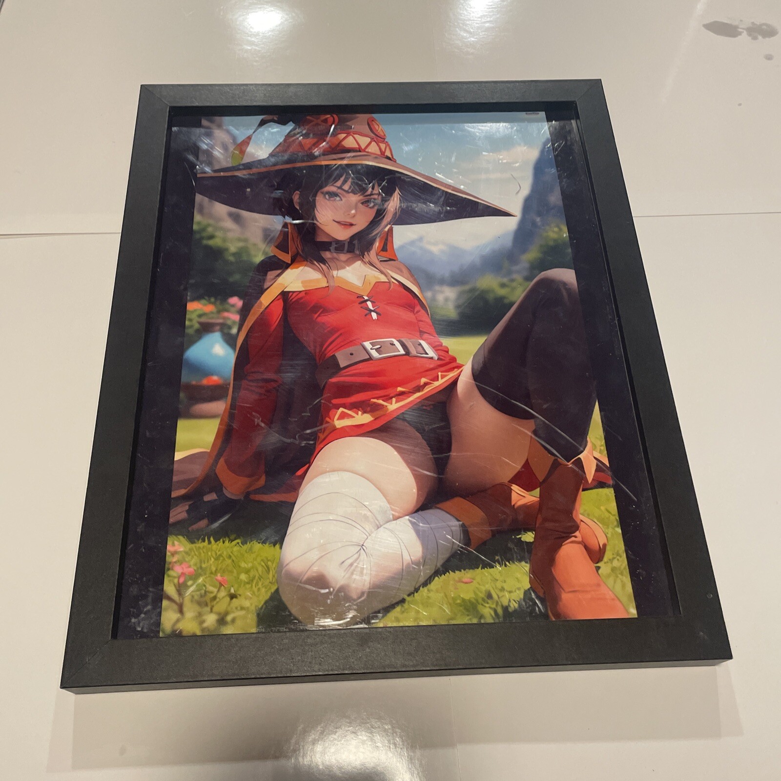 Konosuba Megumin Premium Wall Art Print Black Framed Anime Picture Gift