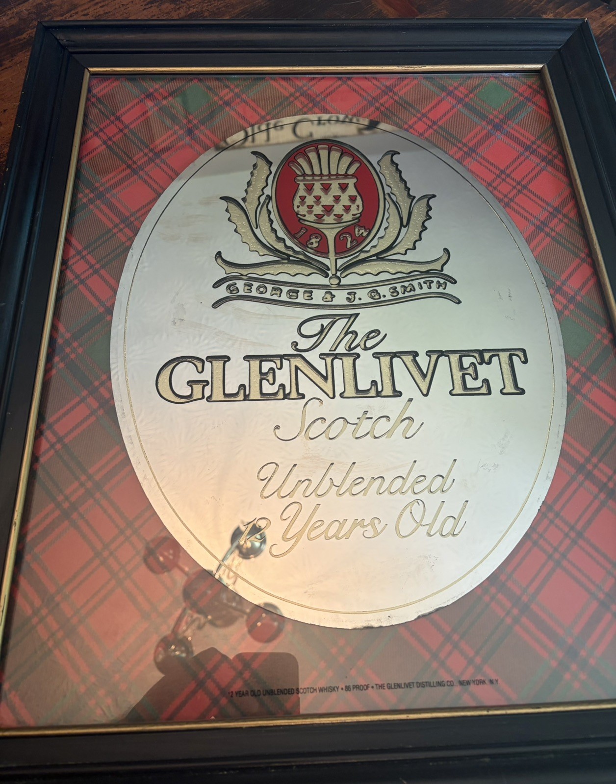 Vintage Glenlivet Scotch Tartan Mirror Bar Sign | Advertising | Man Cave | Vintage Glenlivet Scotch Tartan Mirror Bar Sign | Advertising | Man Cave |