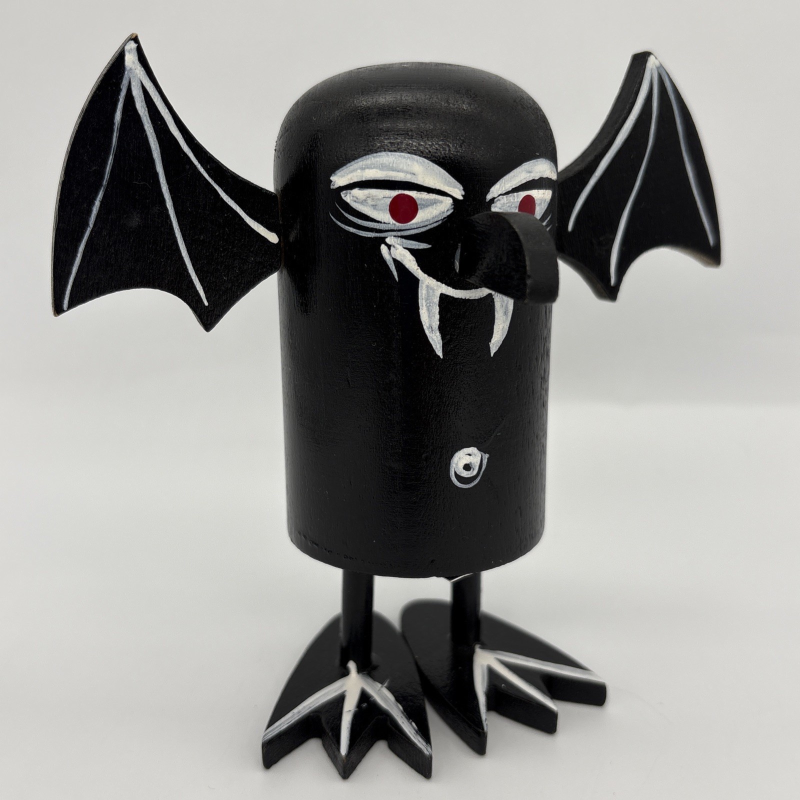 Rare Vtg 60s Pride Creations Popsies Vampire Bat Wooden Toy Rolly Crump Era 