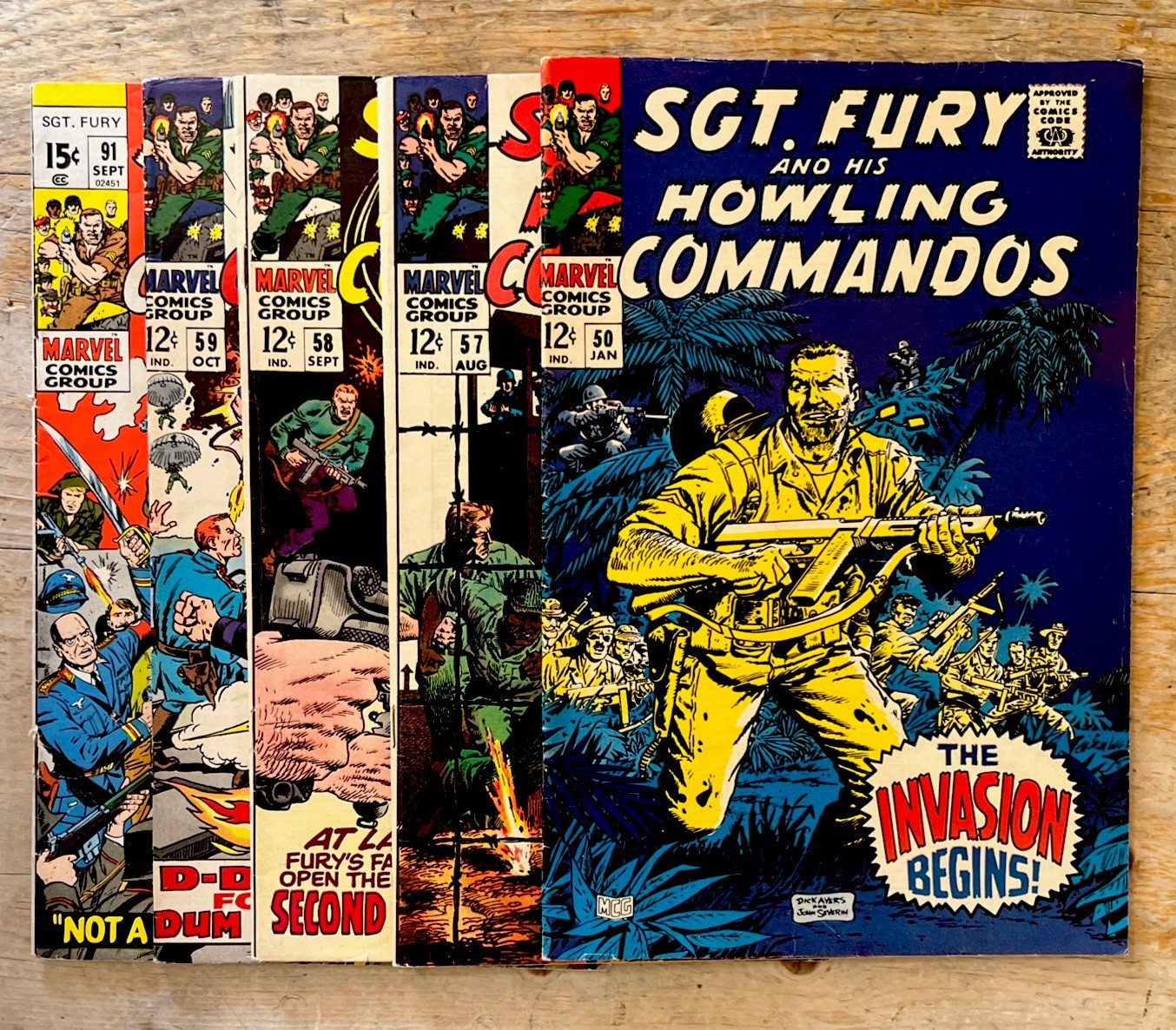 SGT. FURY AND HIS HOWLING COMMANDOS #50,#57,#58,#59 & #91~1/67-9/71~(5) BOOKS SGT. FURY AND HIS HOWLING COMMANDOS #50,#57,#58,#59 & #91~1/67-9/71~(5) BOOKS
