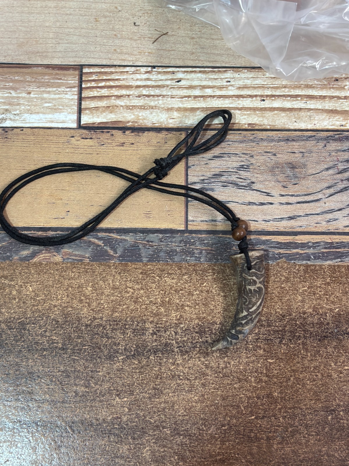 Vintage Tribal Horn Shaped Pendant Necklace Boho Jewelry