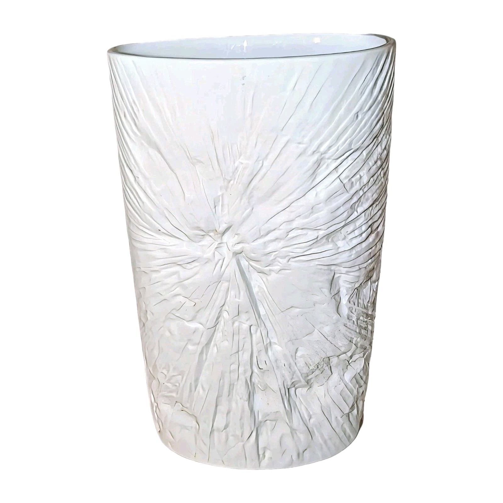 Vtg Rosenthal Studio Linie Signed Martin Freyer White Brutalist Eruption Vase A+