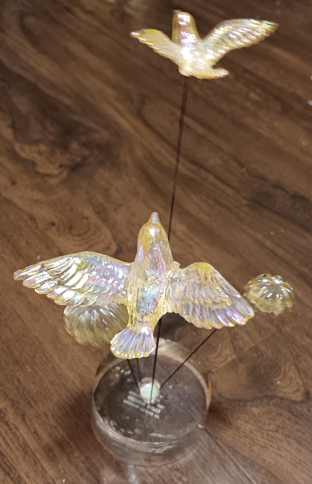 Vintage Lucite Doves And Mushrooms Kinetic Sculpture MCM Design Gifts - Rare