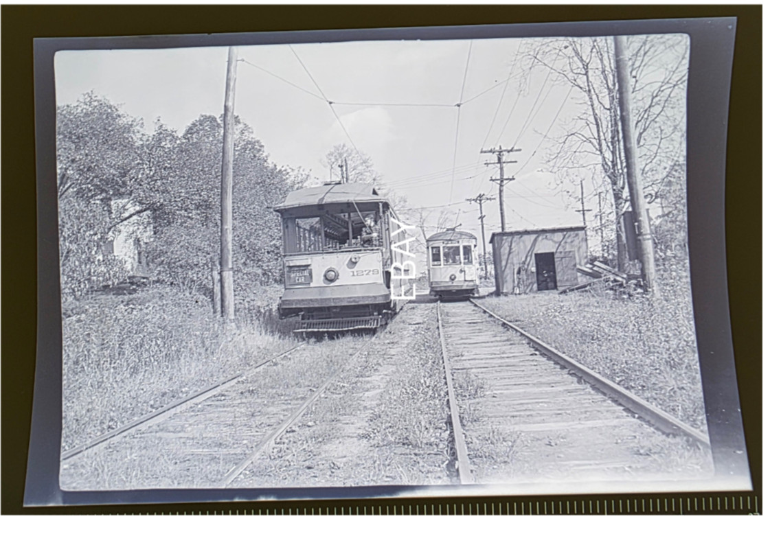 C. 1934 Connecticut Co. No 1279 Near Branford CT Trolley Photo Negative C. 1934 Connecticut Co. No 1279 Near Branford CT Trolley Photo Negative