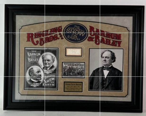 P.T. Barnum Cut Signature in \