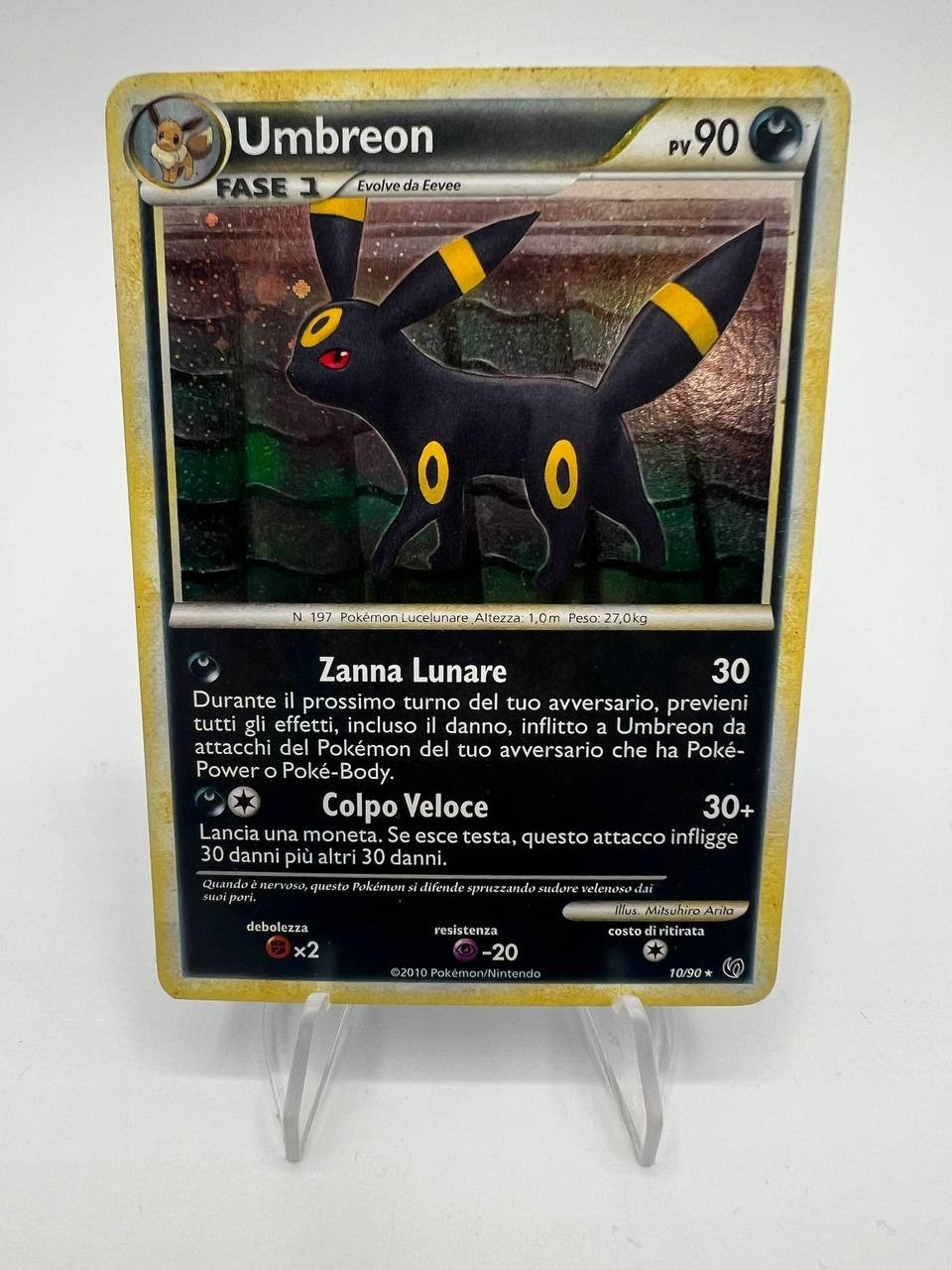 Pokemon Card Umbreon 10/90 Vintage Fearless Set Rare Italian Holo Good Pokemon Card Umbreon 10/90 Vintage Fearless Set Rare Italian Holo Good