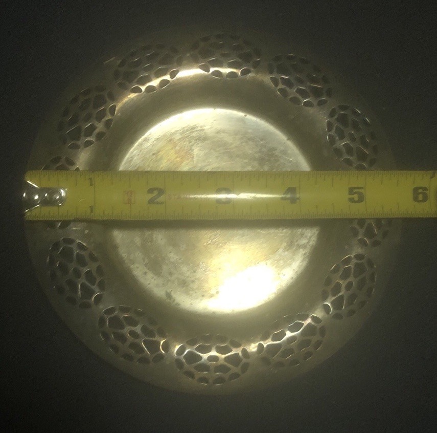 Wm A Rogers Silver Dish 5 1/2” Diameter Candy Dish Bowl. Etched w/Number 3327