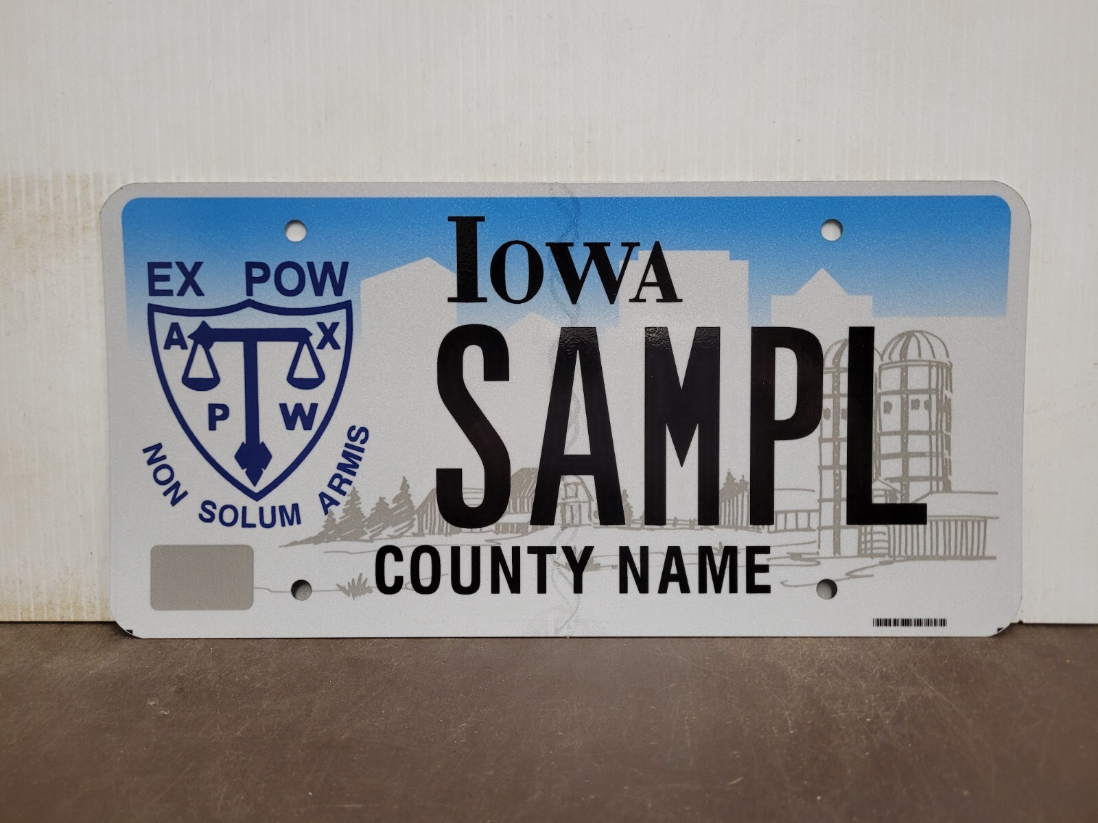 2005 Iowa EX POW SAMPLE License Plate Tag.