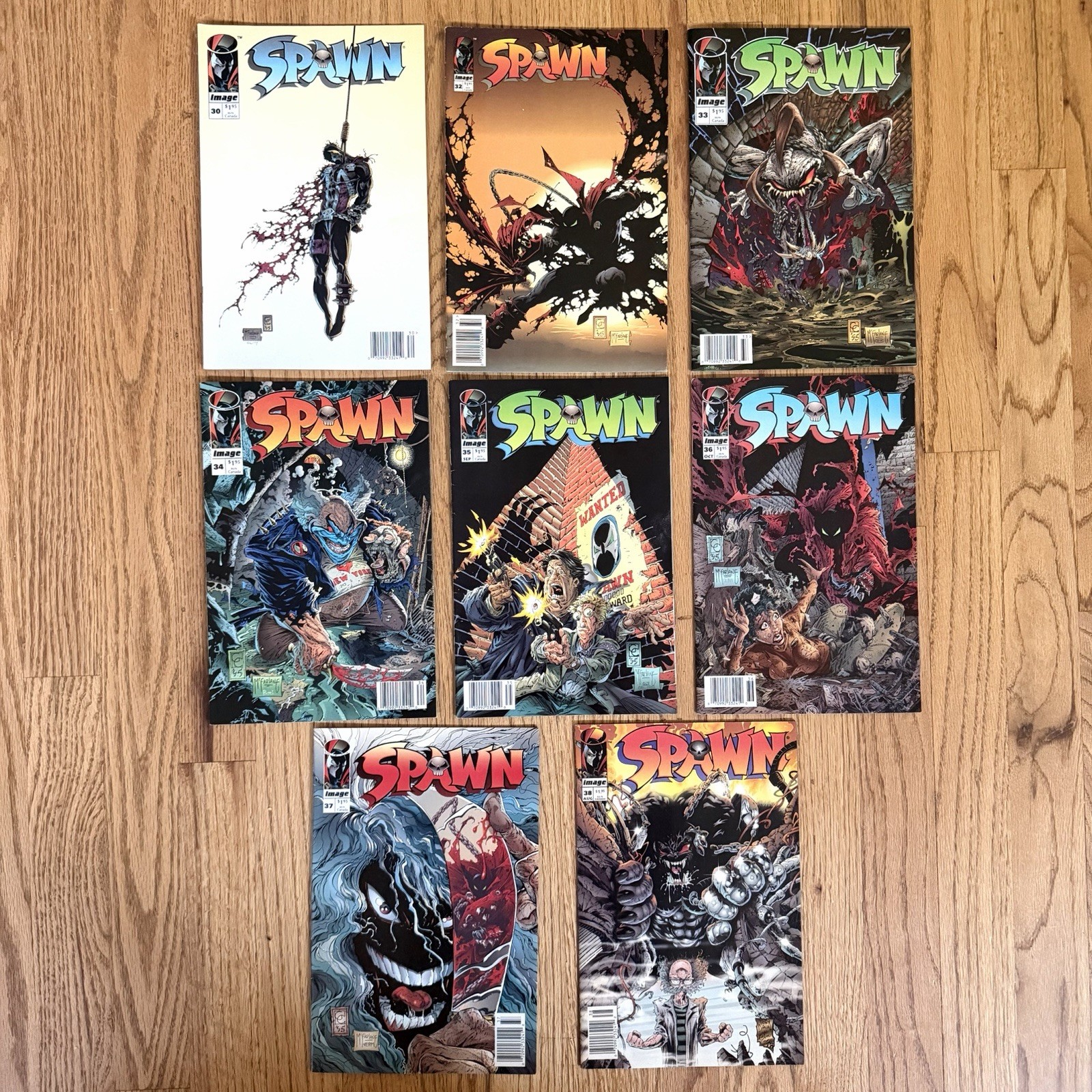 Spawn #30 #32 #33 #34 #35 #36 #37 38 Newsstand Variant Comic Book Lot Image 1995 Spawn #30 #32 #33 #34 #35 #36 #37 38 Newsstand Variant Comic Book Lot Image 1995