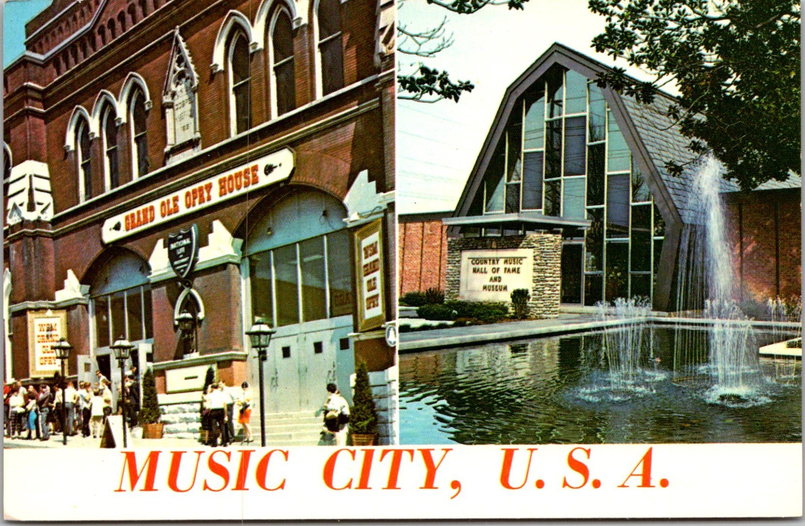 Nashville Tennessee TN Grand Ole Opry House Country Music Hall of Fame Postcard Nashville Tennessee TN Grand Ole Opry House Country Music Hall of Fame Postcard