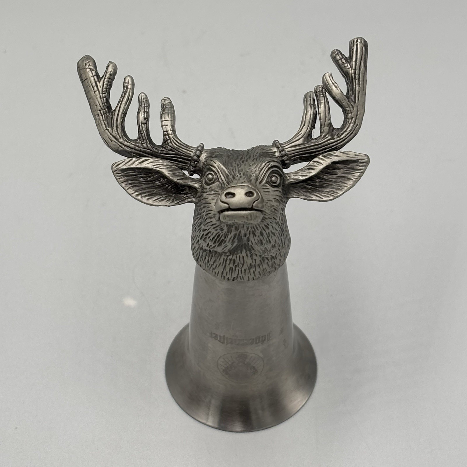 Vtg Jägermeister Deer Head Pewter Shot Glass 3.5” Hunting Stag Barware Germany Vtg Jägermeister Deer Head Pewter Shot Glass 3.5” Hunting Stag Barware Germany