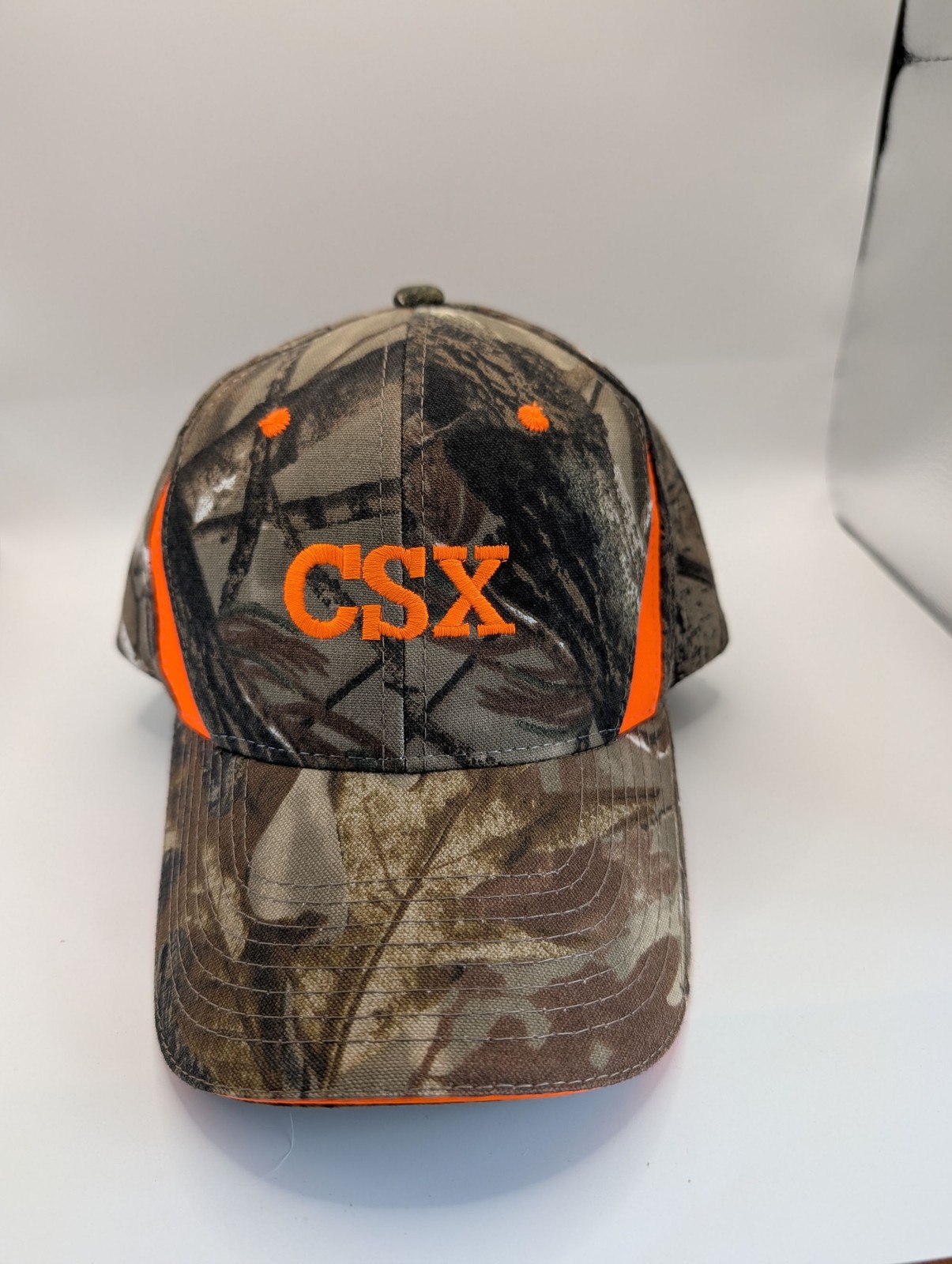 CSX Transportation Railroad Hat Camo Orange Embroidered Baseball Cap CSX Transportation Railroad Hat Camo Orange Embroidered Baseball Cap
