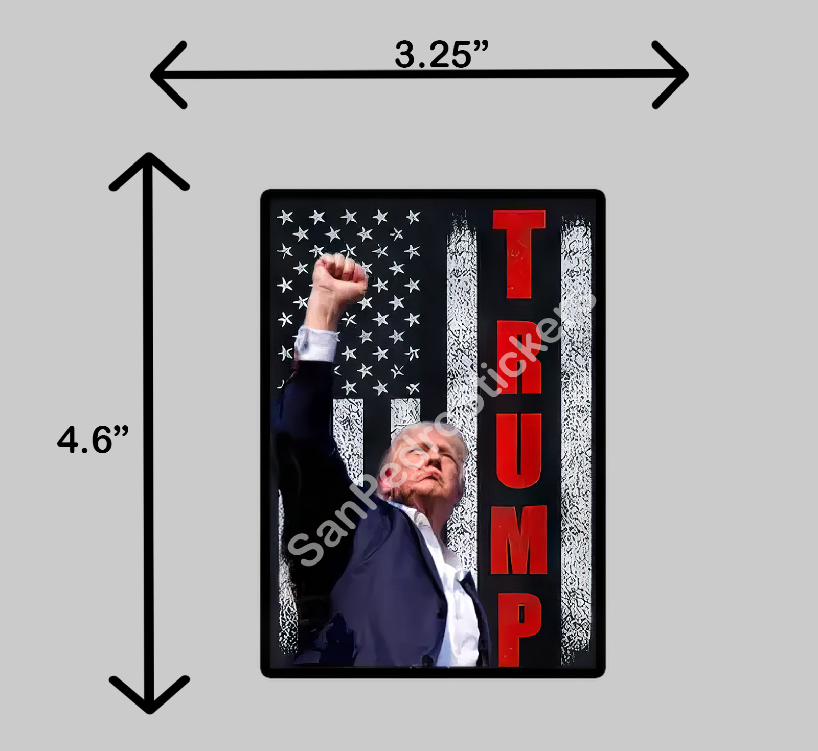 DONALD TRUMP 2024 Fist Over Flag 3.25