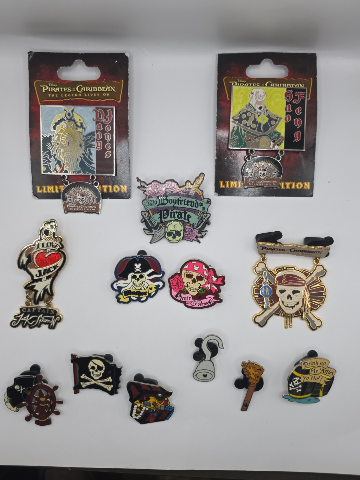 Pirates Of The Caribbean 13 Pin Lot Set LE, HM, CL Pirates Of The Caribbean 13 Pin Lot Set LE, HM, CL
