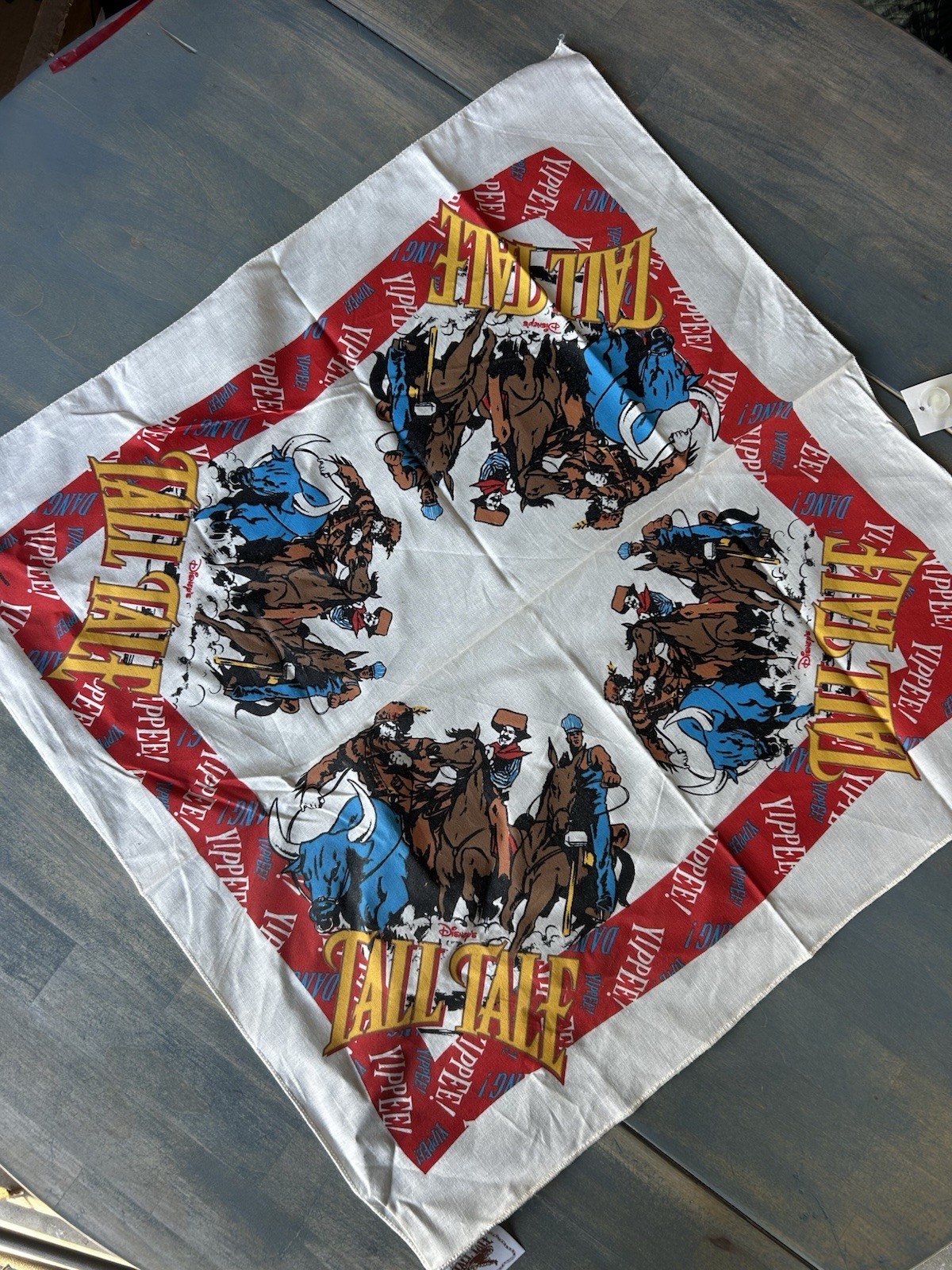 New w/ Tags Lot of 2 VINTAGE COWBOY TALL TALES WESTERN THEME BANDANAS, DISNEY