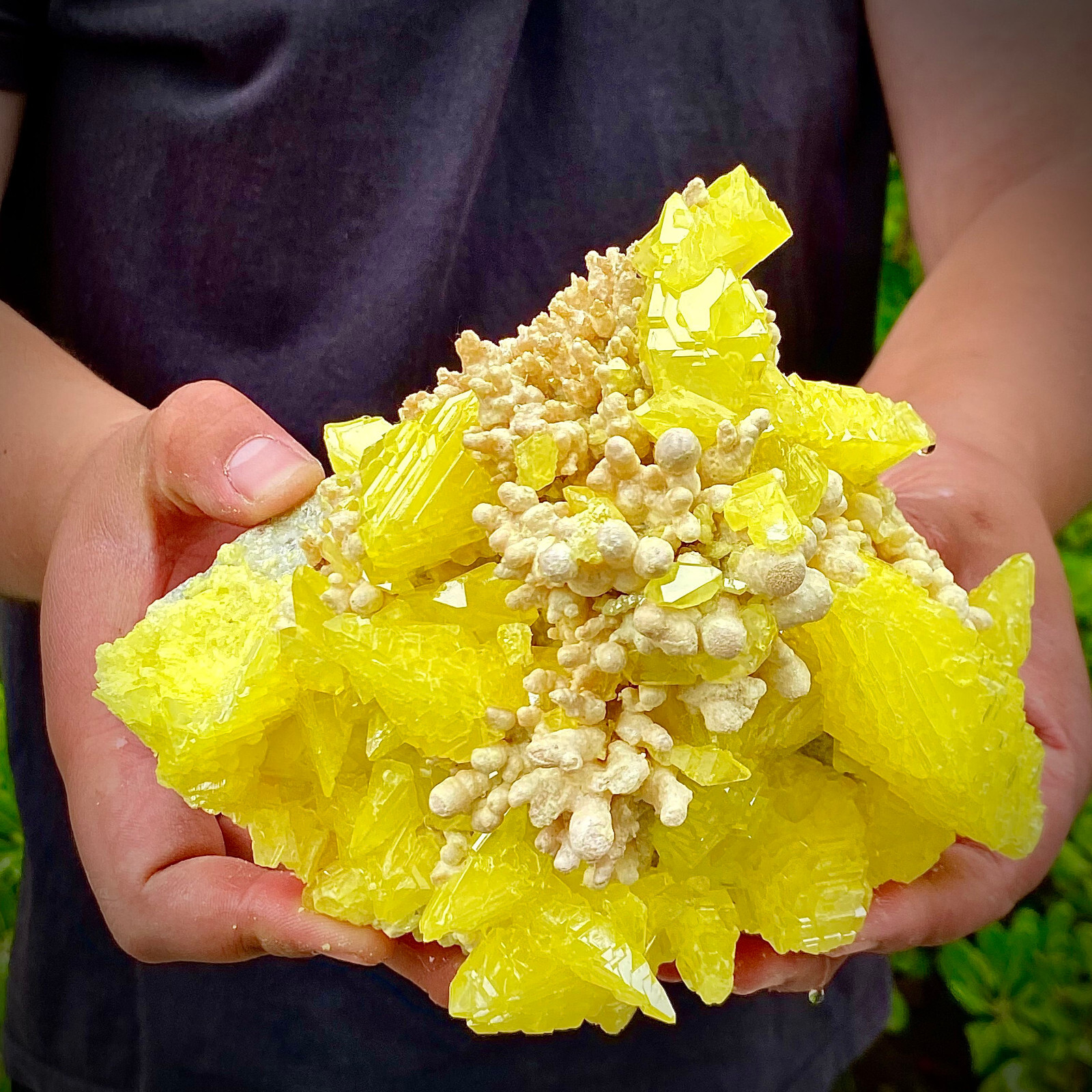 3.59LB  Rare yellow sulfur crystal quartz crystal mineral specimen