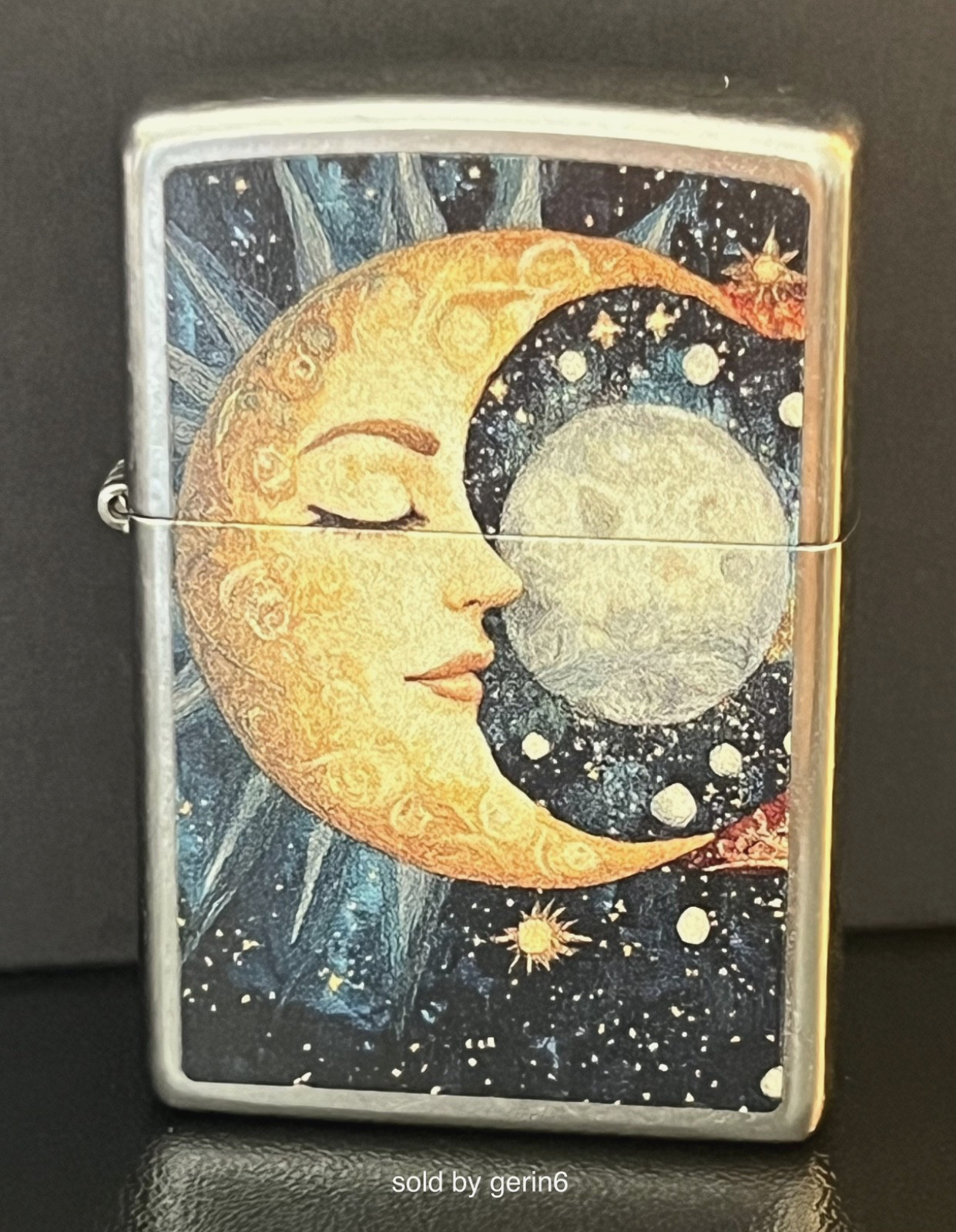 Zippo Windproof Street Chrome with Moon Face Lighter, 47462, New In Box Zippo Windproof Street Chrome with Moon Face Lighter, 47462, New In Box