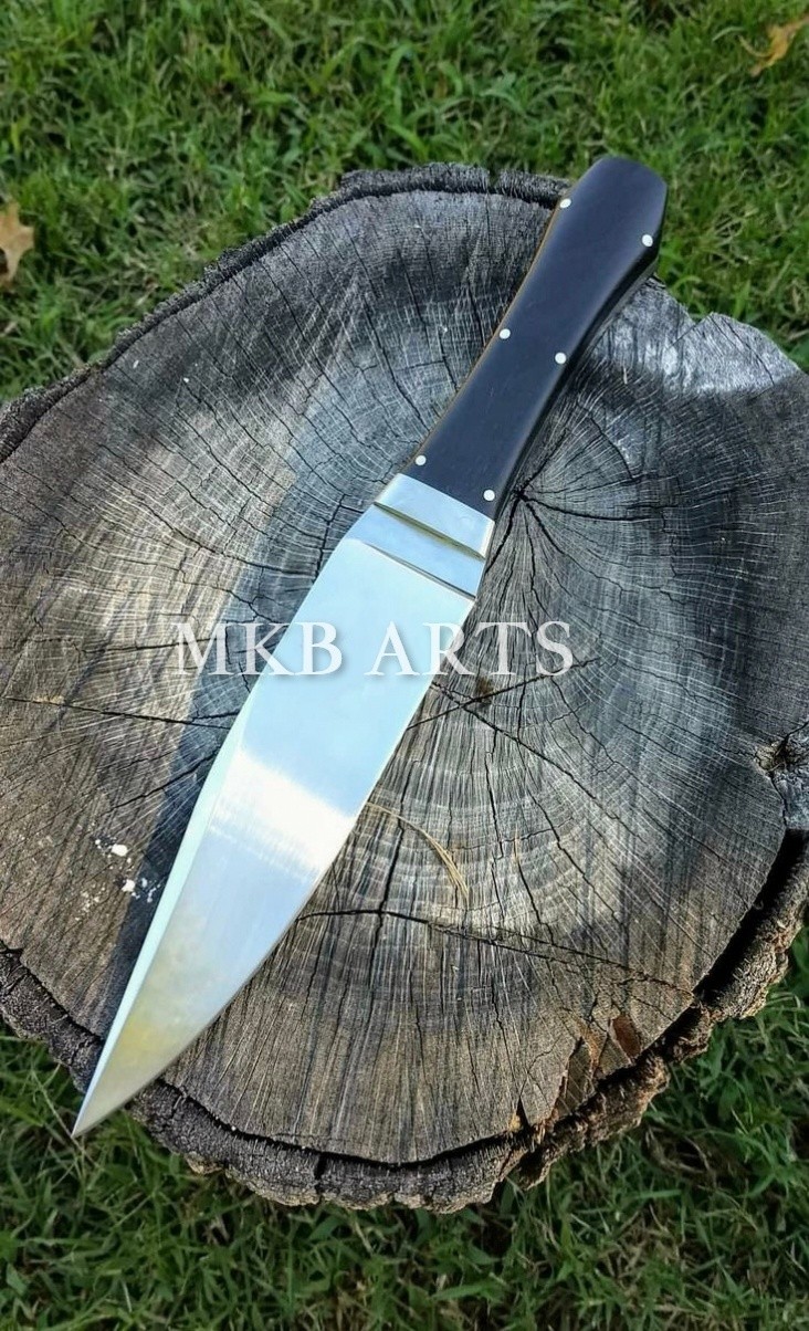 CUSTOM HANDMADE CARBON STEEL UNIQUE HUNTING BOWIE FIXED BLADE KNIFE WITH SHEATH