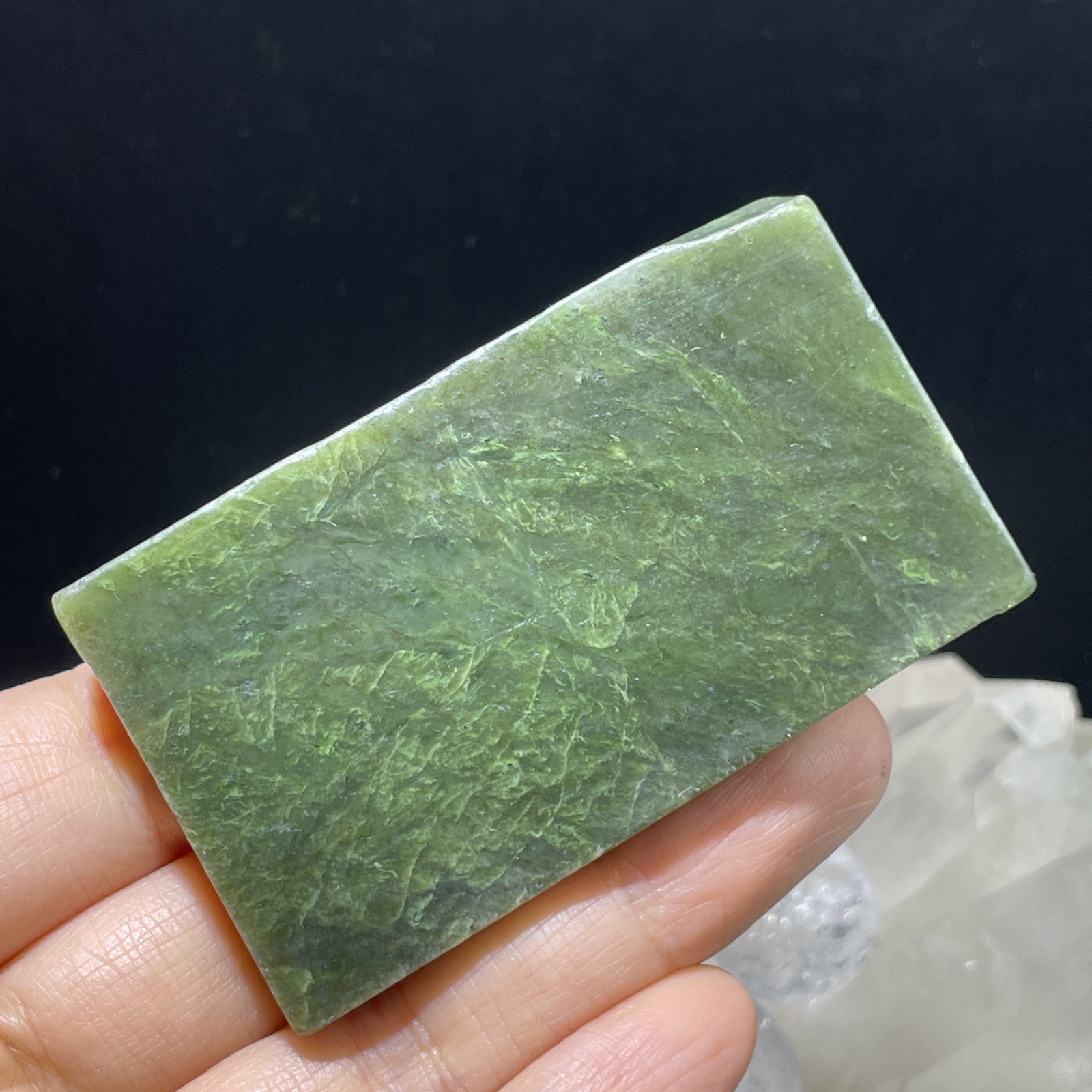 62g Natural Hetian Nephrite Slab Pale Celadon Rough Jade Raw Stone For Carving