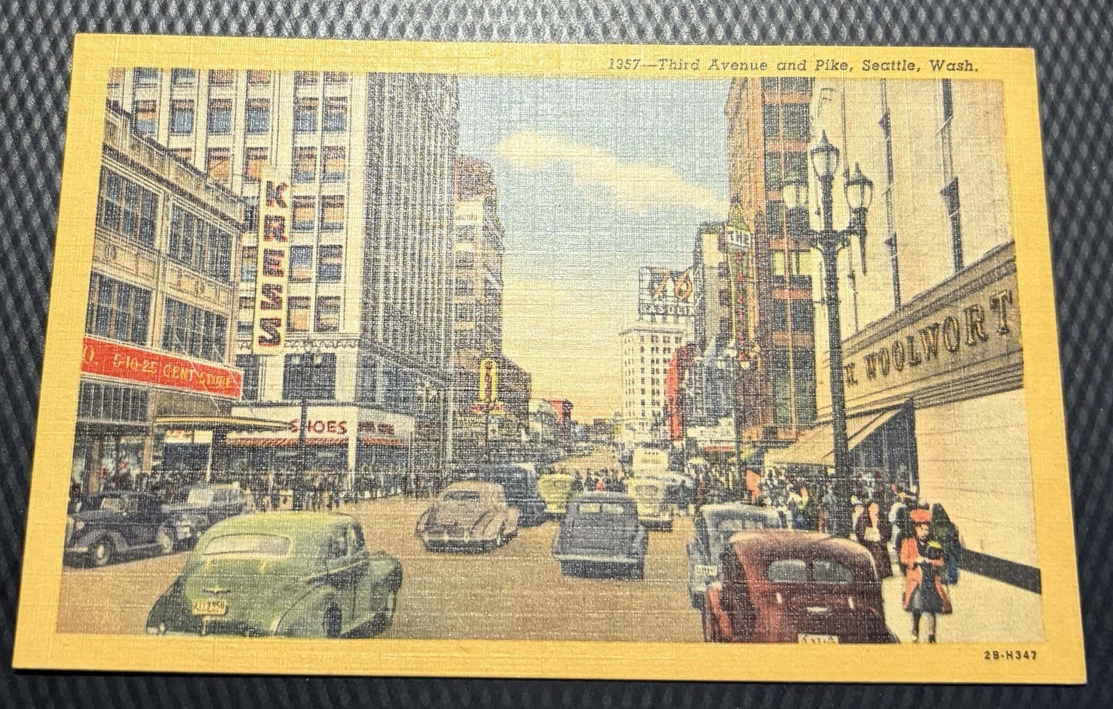 Third Avenue And Pike, Seattle, Washington Vintage Postcard Third Avenue And Pike, Seattle, Washington Vintage Postcard