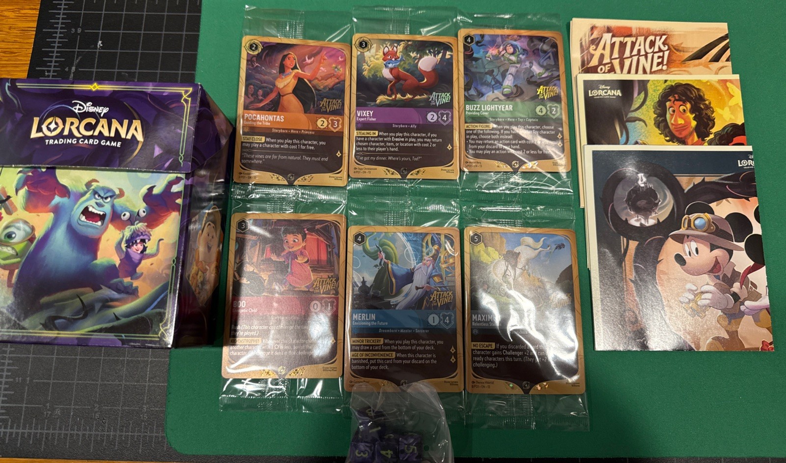 Disney Lorcana Attack of the Vine Prerelease Promo Set - All 6 Cards + 3 Posters