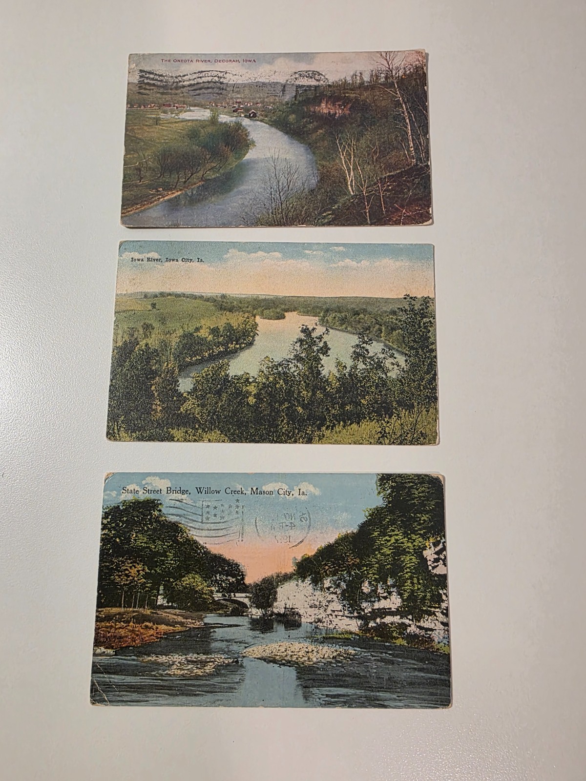 3 Used Antique Iowa Postcards - Decorah 1919/Iowa City 1919/Mason City 1917 3 Used Antique Iowa Postcards - Decorah 1919/Iowa City 1919/Mason City 1917