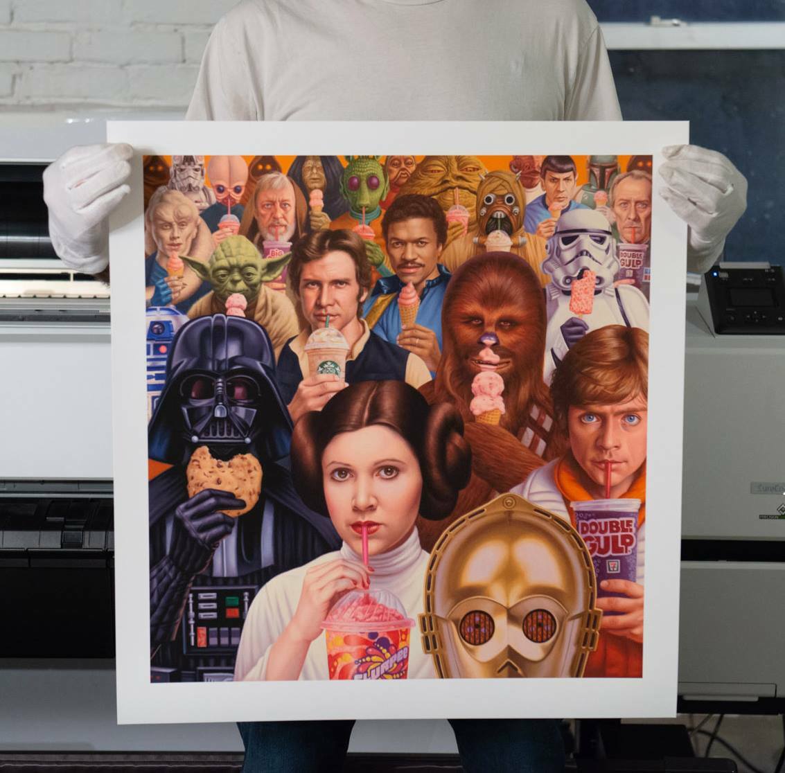 Compulsion Alex Gross Print Signed Marvel Star Wars Luke Leia Darth Vader stout