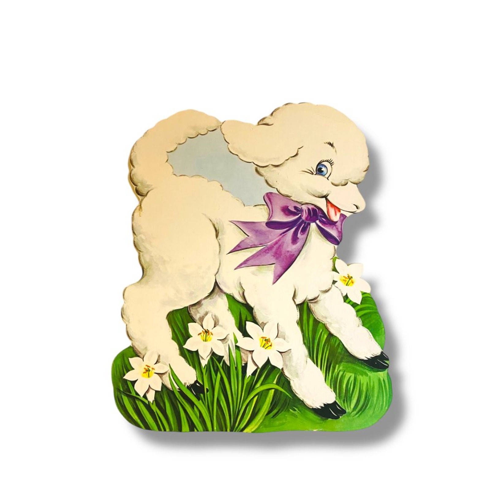Vintage Spring Lamb Diecut Daffodils 17