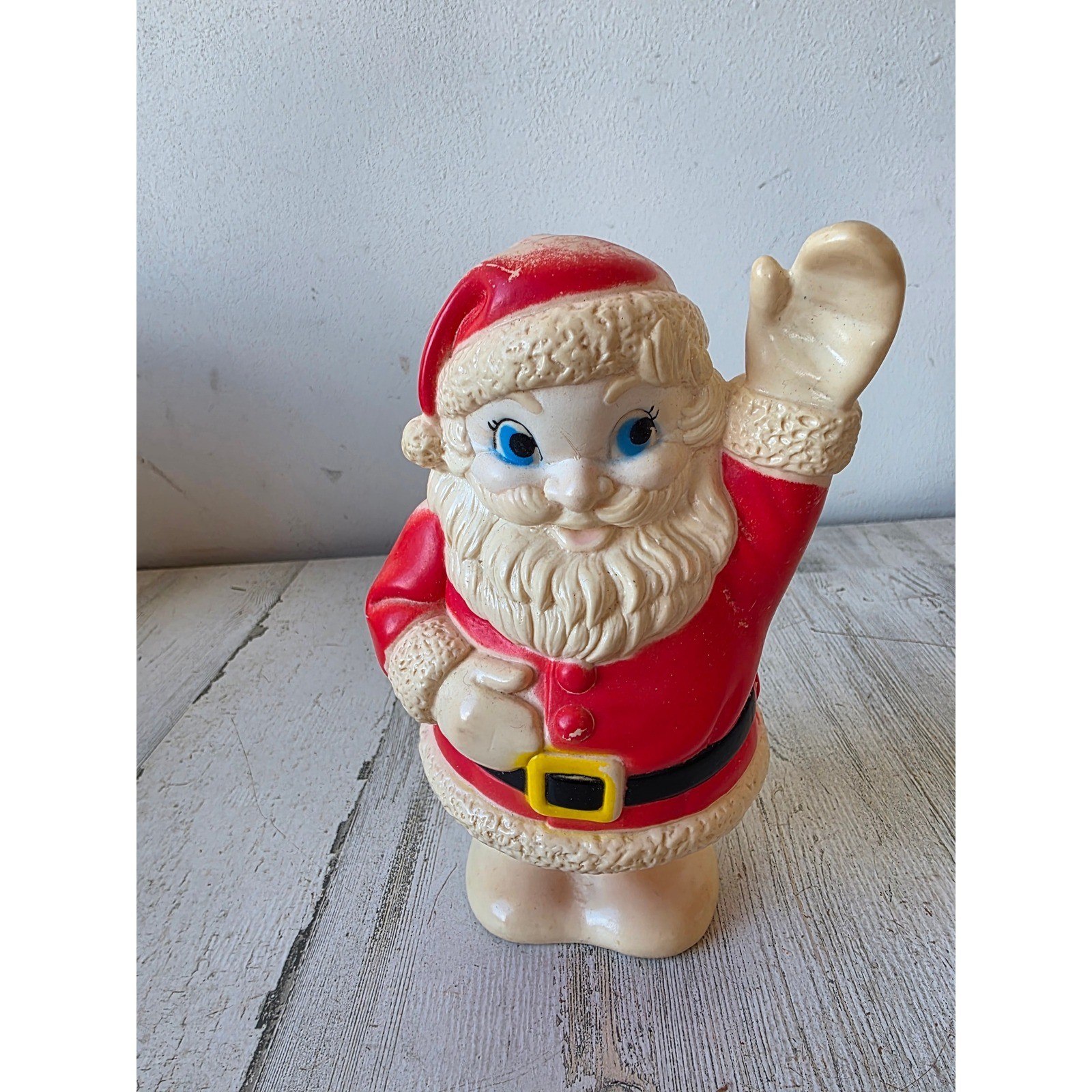 Vintage sanitoy rubber squeaky toy Santa Xmas figurine
