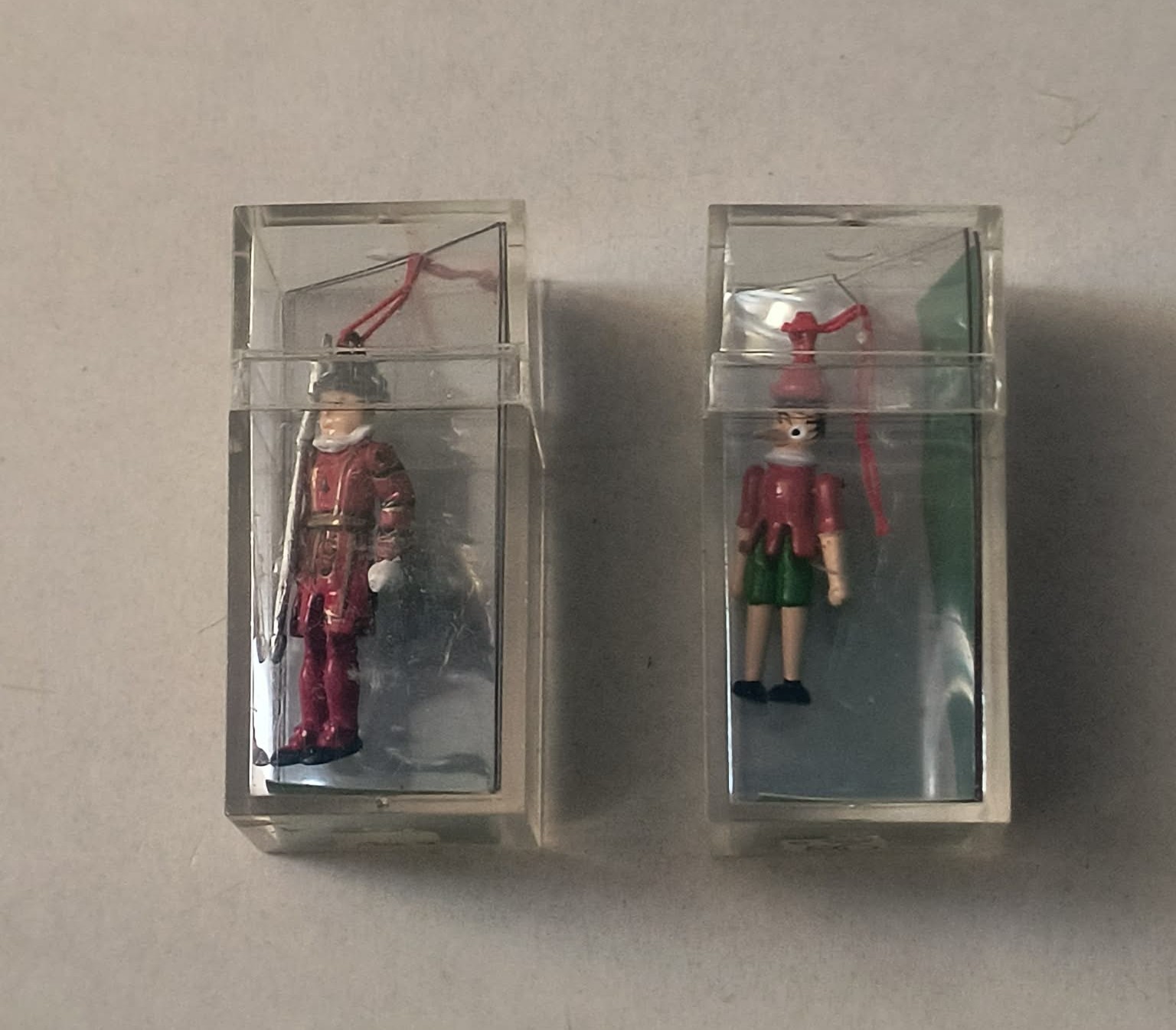 2 Dept. 56 Tiny Trimmings Articulated Pewter Mini Ornaments 1997