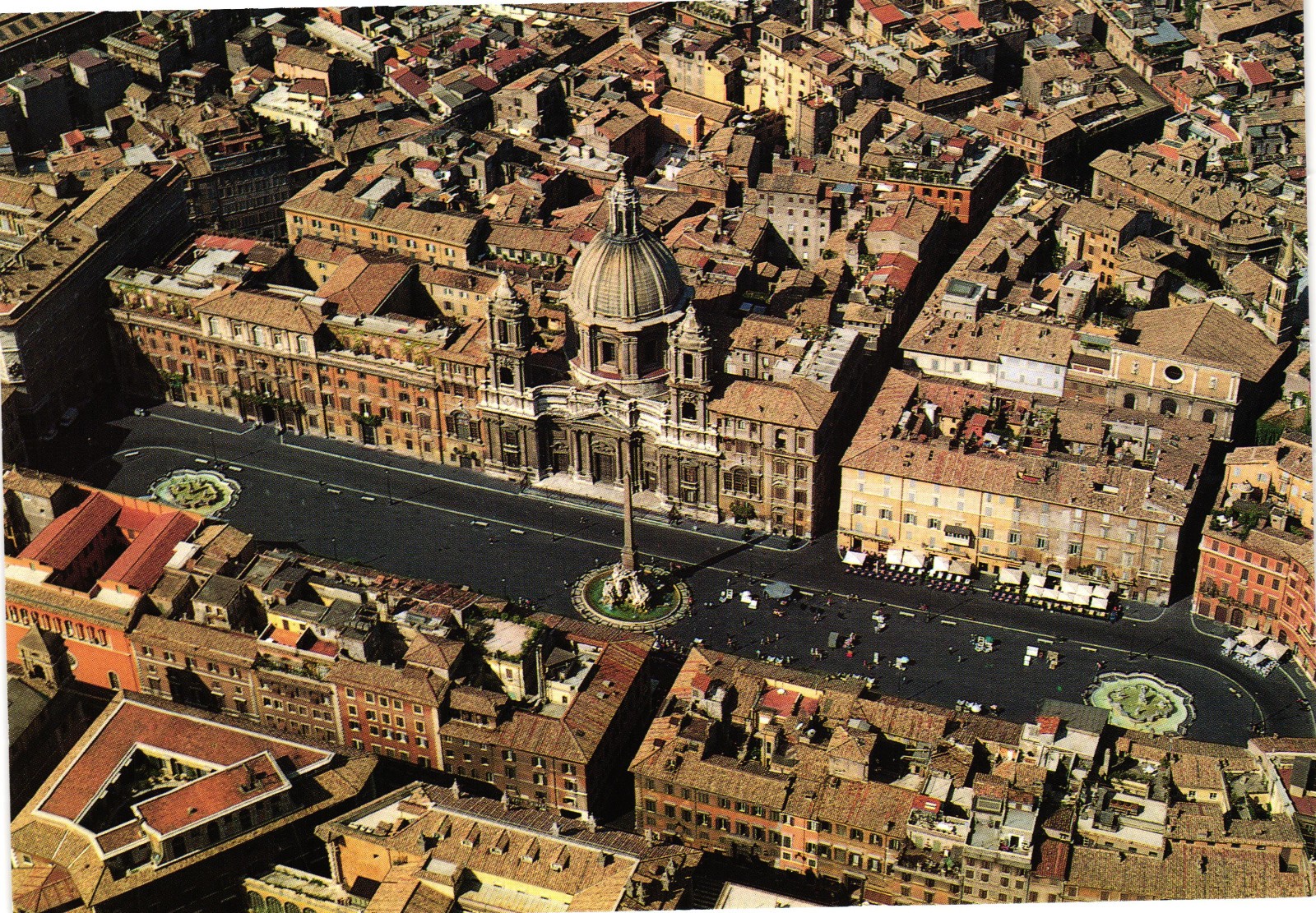 Rome Italy Piazza Navona Navona Square Aerial View Vintage Color Postcard Unused Rome Italy Piazza Navona Navona Square Aerial View Vintage Color Postcard Unused