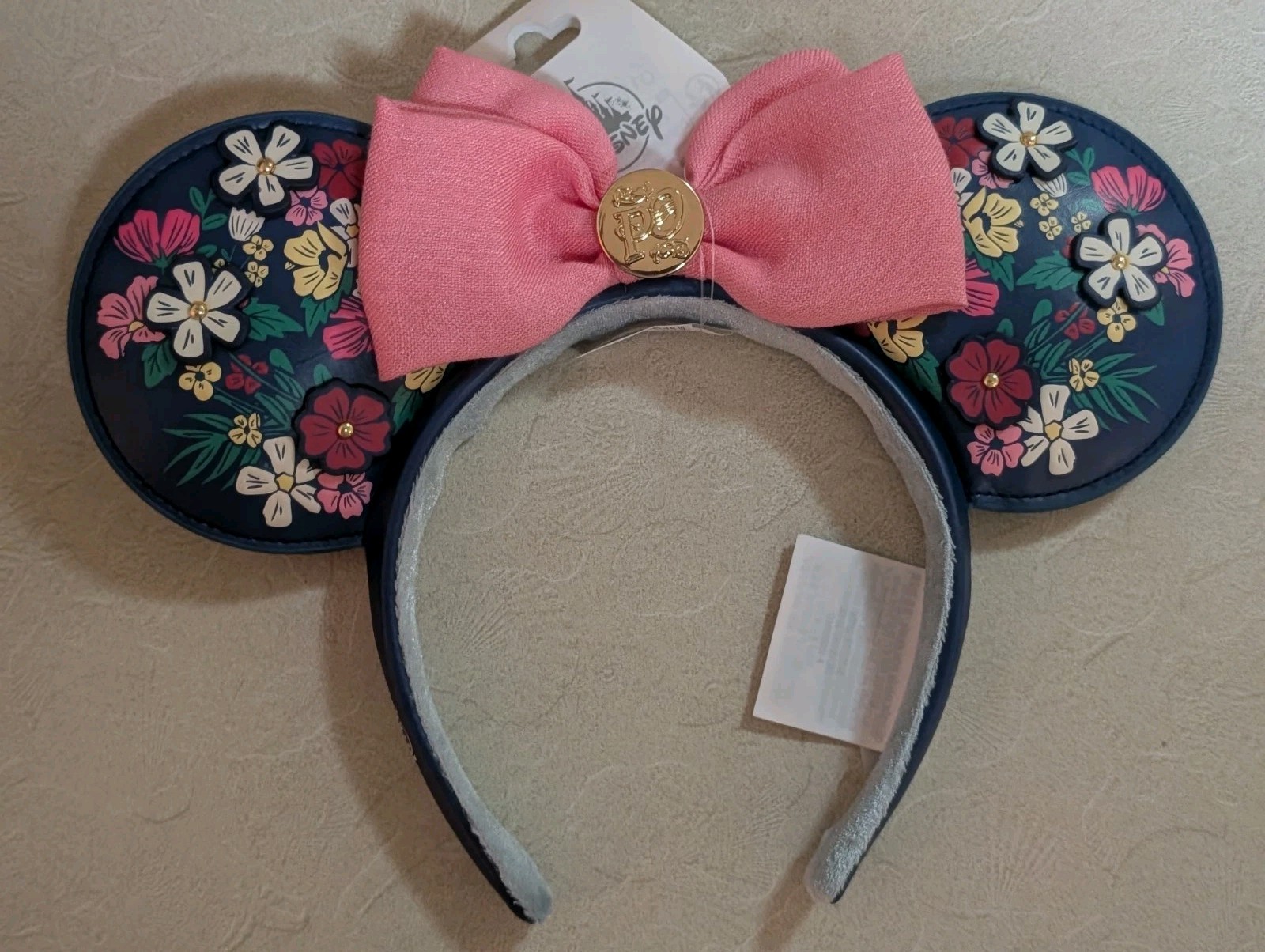 Disney Port Orleans Resort Floral Minnie Ears Headband Pink Bow New 2026