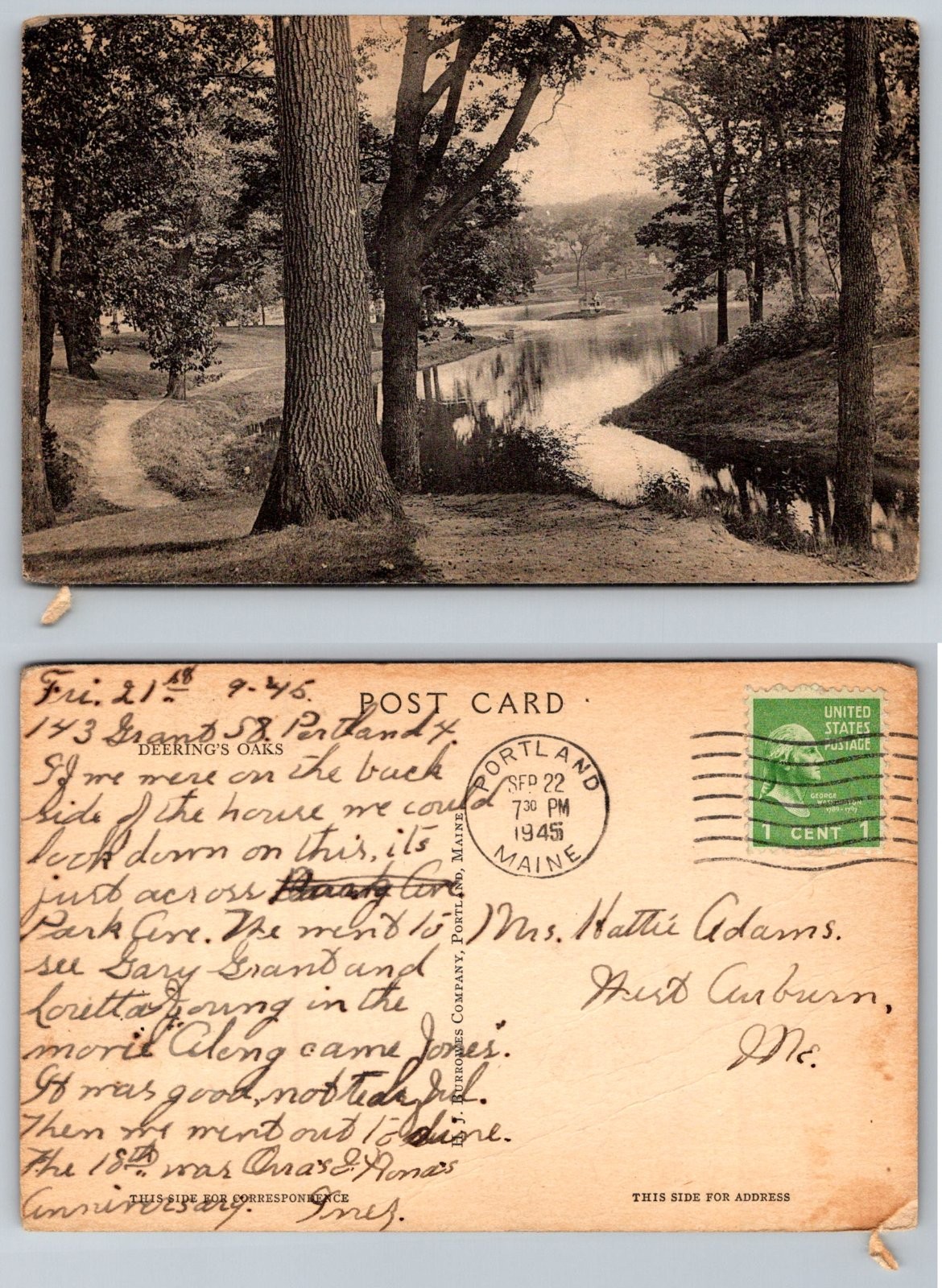 Deering\'s Oaks Park Portland Maine Postcard PB128-S Deering\'s Oaks Park Portland Maine Postcard PB128-S