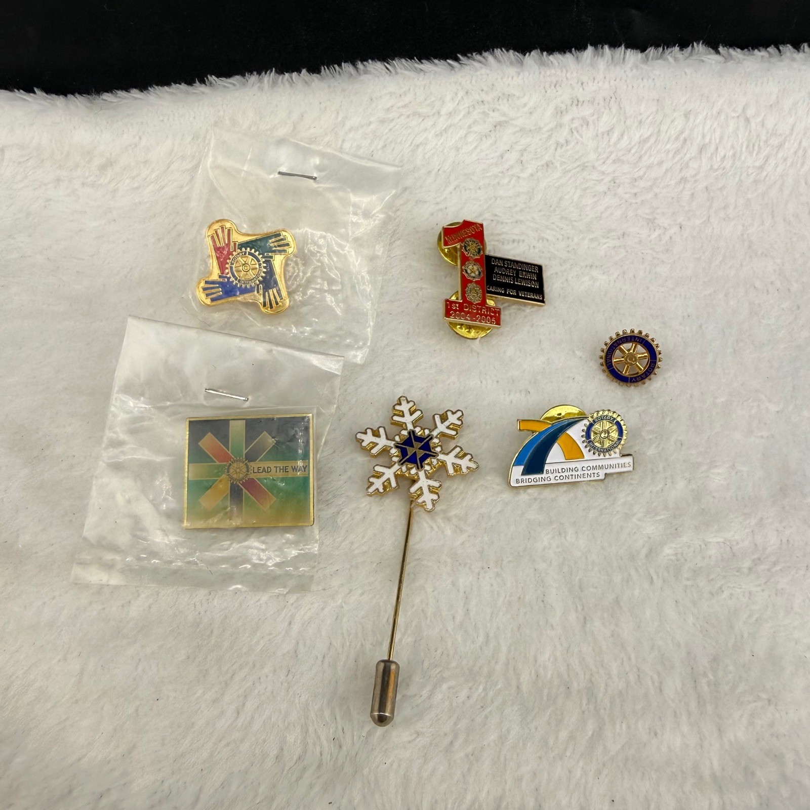 Vintage Rotary International Pin Lot Multicolor Enamel Service Club Unisex 6pc