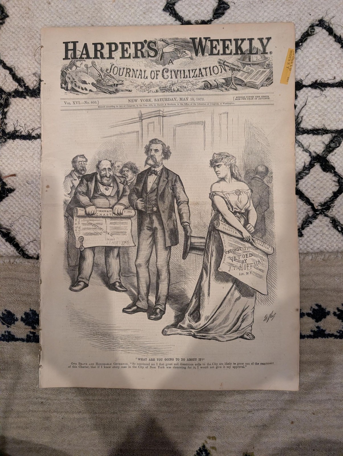 1872 Horace Greeley Harpers Weekly May 18 Negro Life in the South Nast