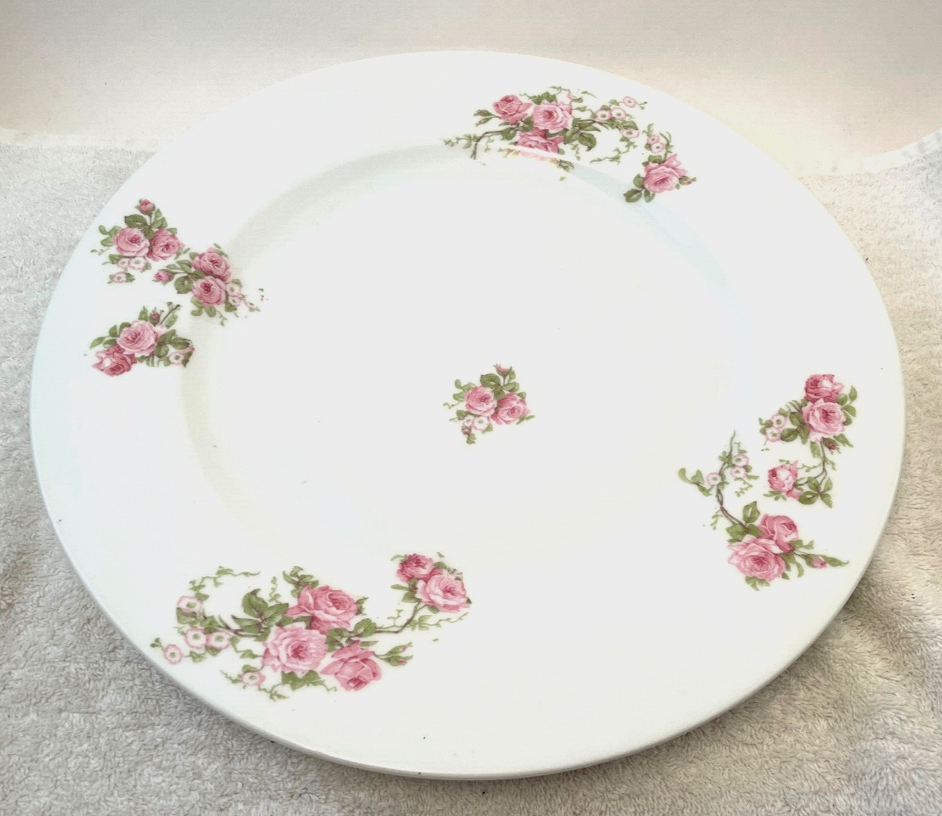 VTG B&H Limoges Porcelain Platter Serving Plate Pink Roses 12.5\ VTG B&H Limoges Porcelain Platter Serving Plate Pink Roses 12.5\